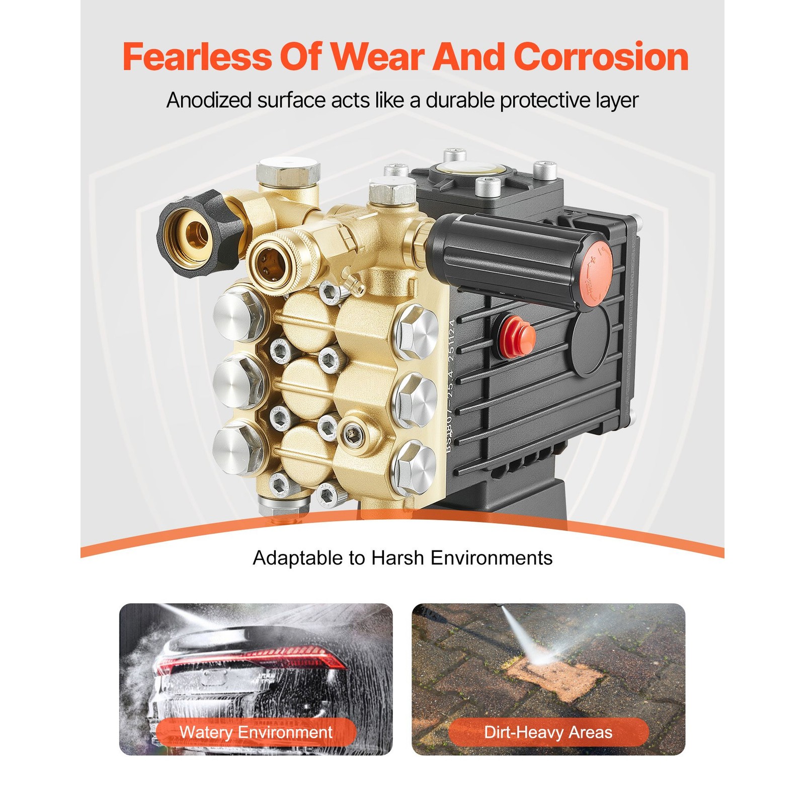 3600 PSI 3.7 GPM Pressure Washer Pump, 1in Shaft Triplex for Simpson MorFlex