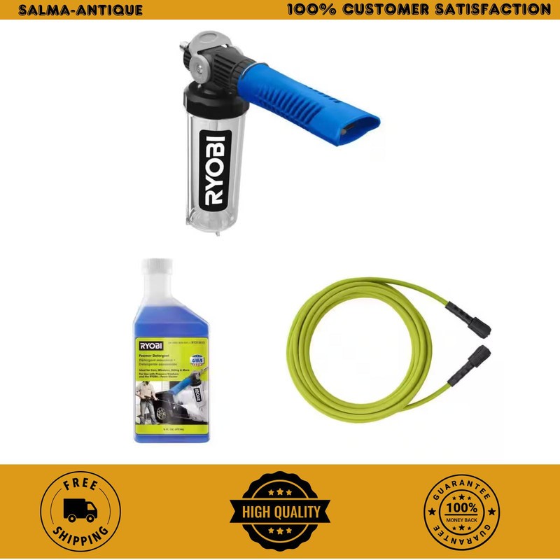 Pressure Washer Foam Blaster 16 oz Soap + 35 ft 3300 PSI Hose Kit