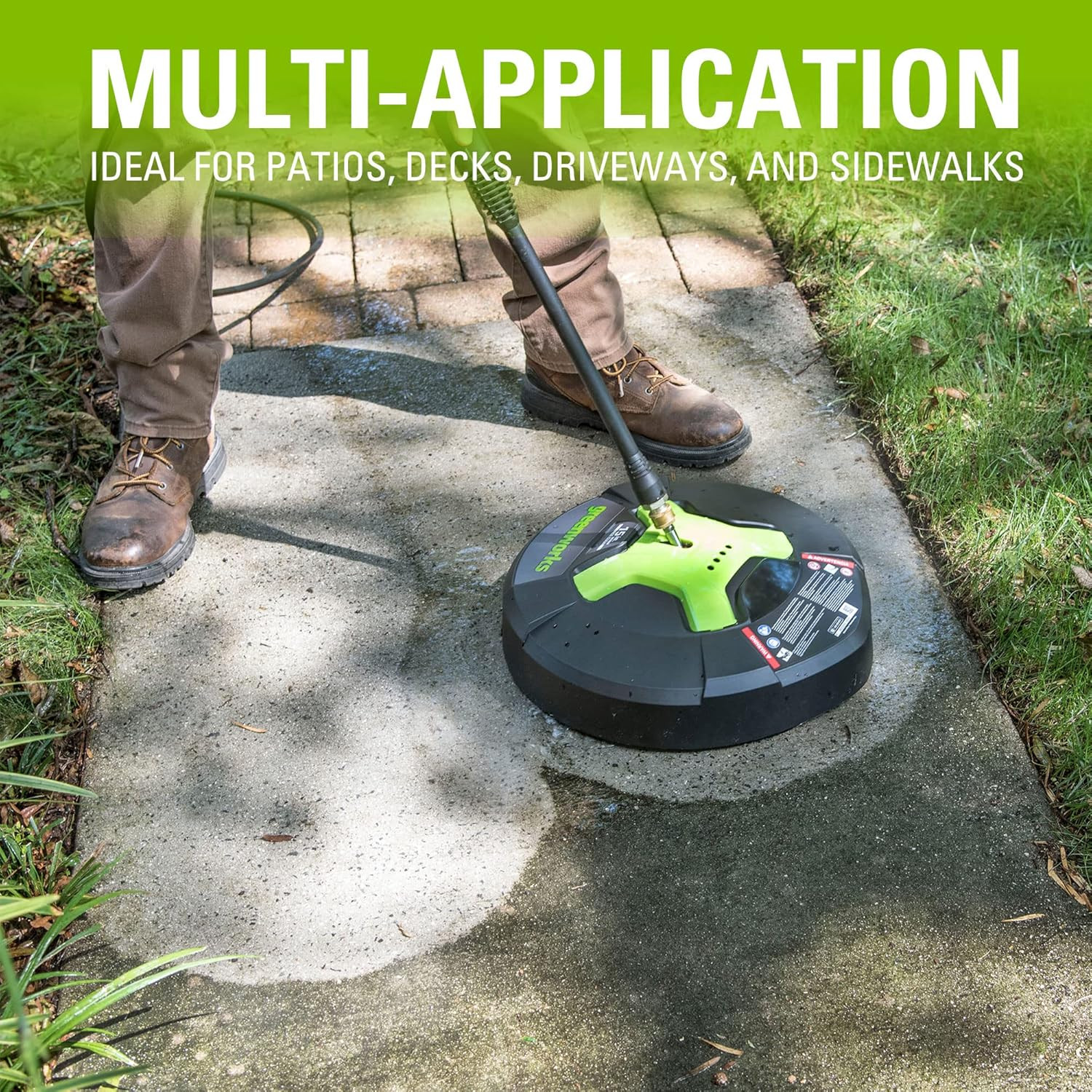 15″ Green Surface Cleaner with Extension – Effortless Cleaning Power