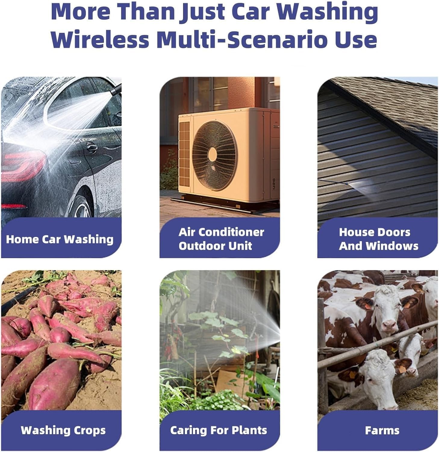 Cordless Pressure Washer Portable Handheld, for Cars, Bicycles (2 Battery) NEW
