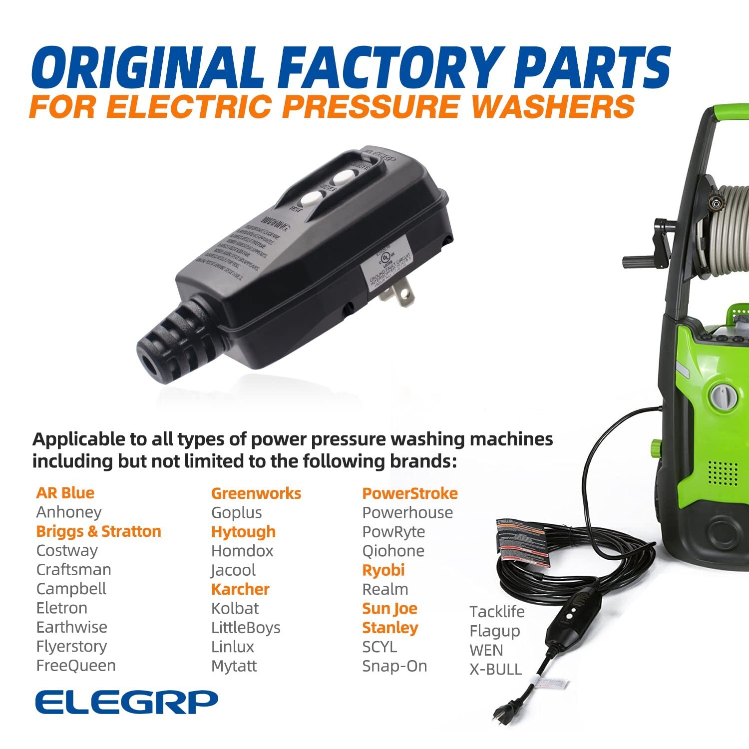 G1215PA2 G20PASR Patented Auto-Monitoring GFCI Replacement Plug Assembly, Auto R