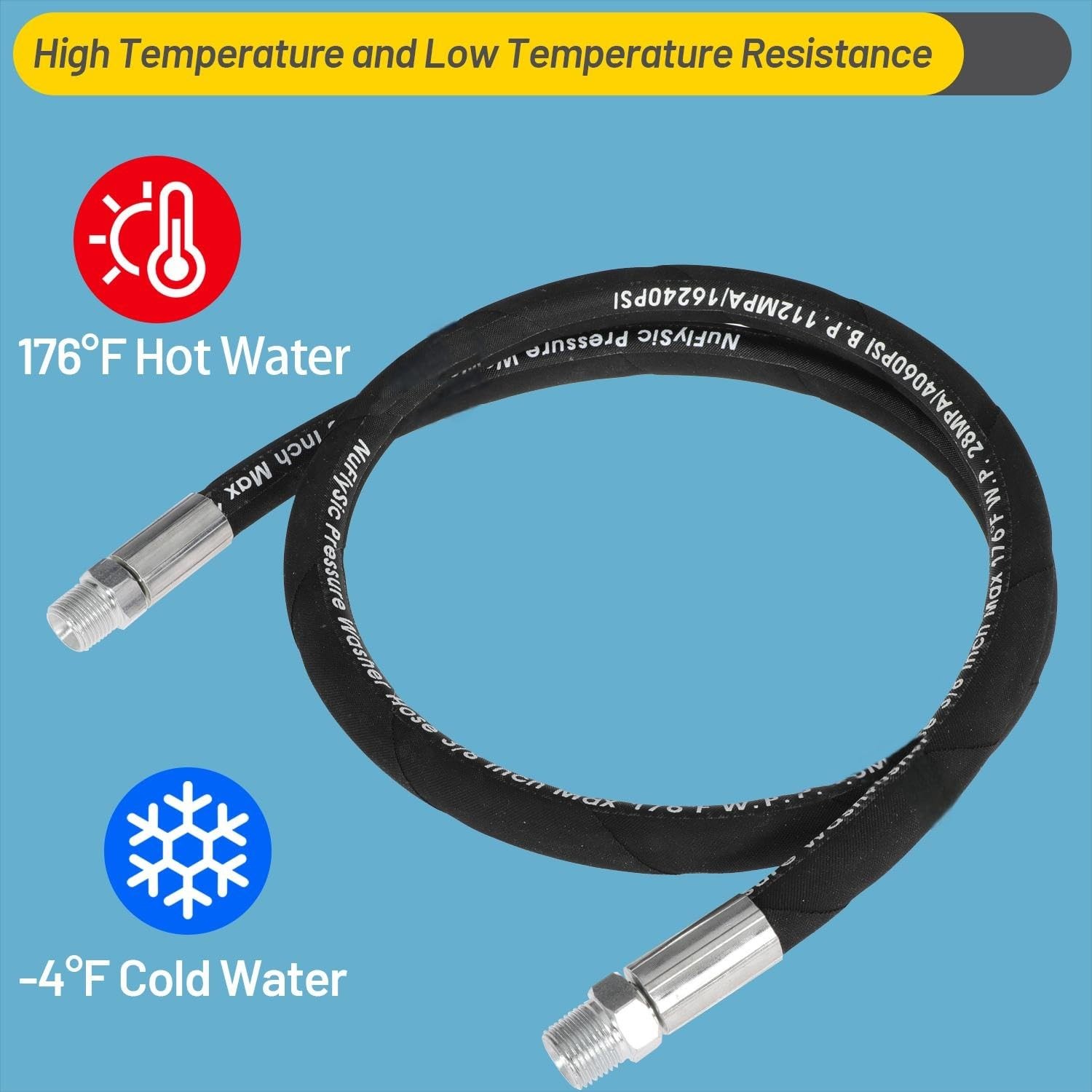 Pressure Washer Hose Power Washer Whip Hose Replacement Jumper Accessory