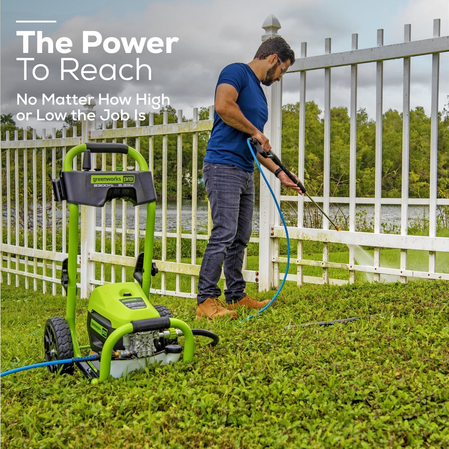 Greenworks Pro 2300 PSI Electric Pressure Washer 25Ft Hose 35Ft Cord 5 Nozzles