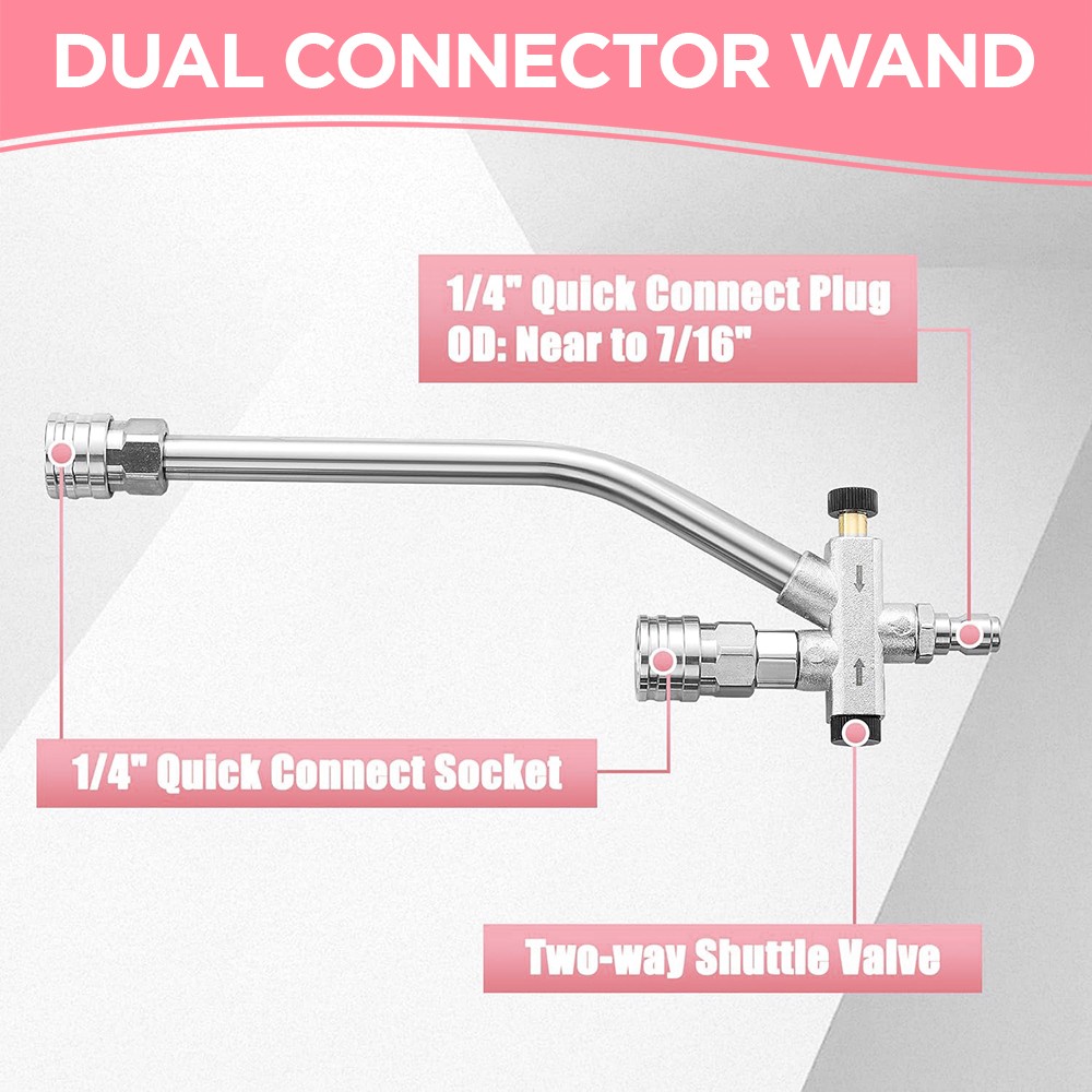 Pressure Washer Foam Cannon Dual-Connector Accessory 1/4″ QC 7 Nozzle Tips Kits