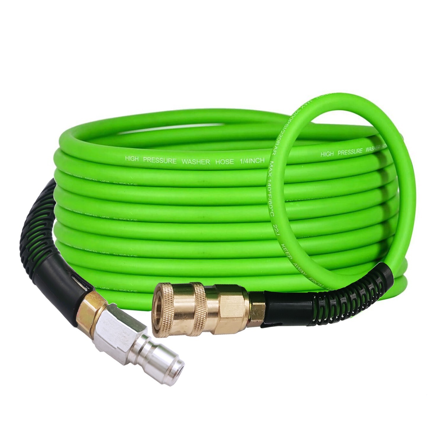 Super Flexible High Pressure Washer Hose 1/4″, 3/8 Inch Swivle Quick Connect 25′