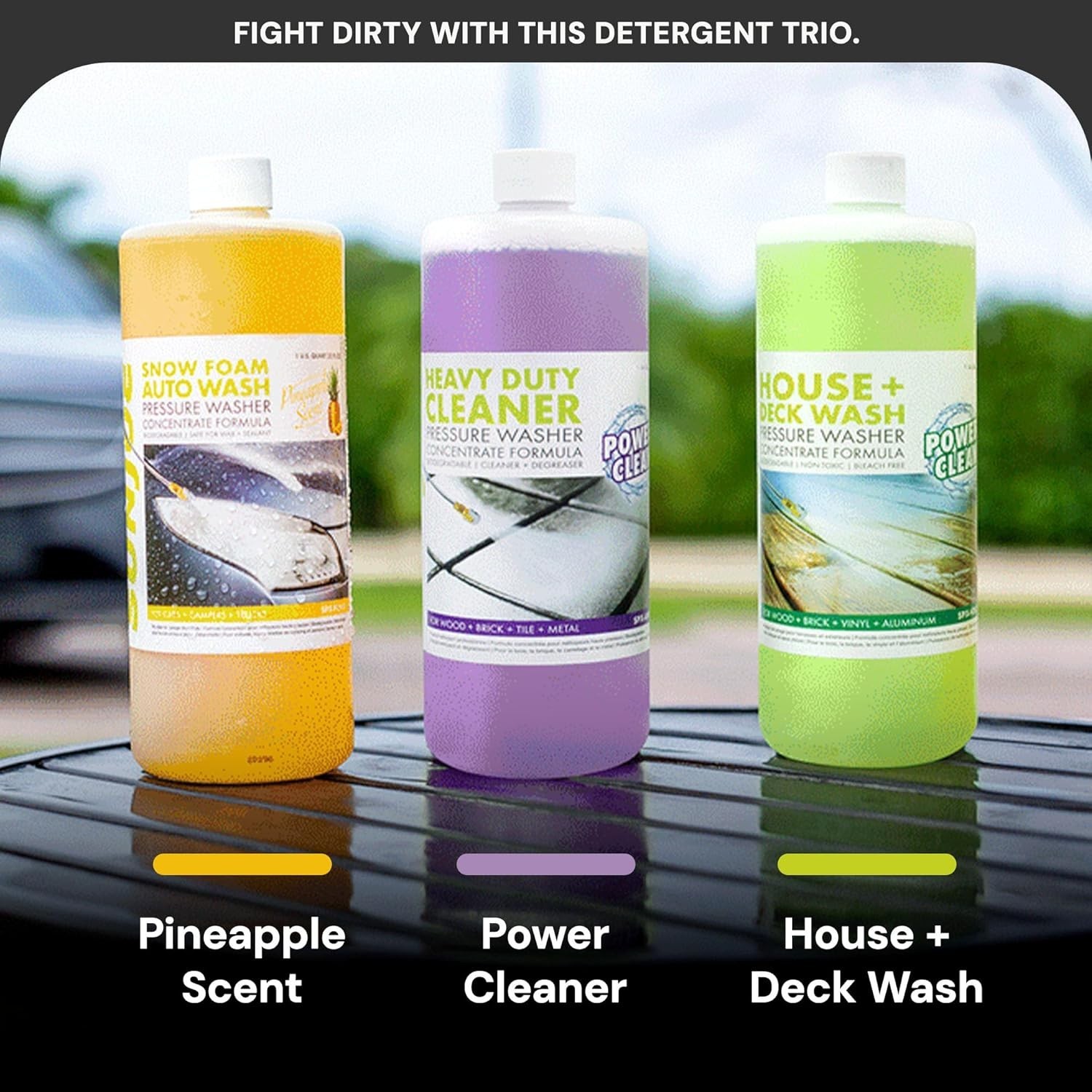 3-Pack Pressure Washer Concentrate Multi-Scent 1 Gal Each – House & Deck Wash