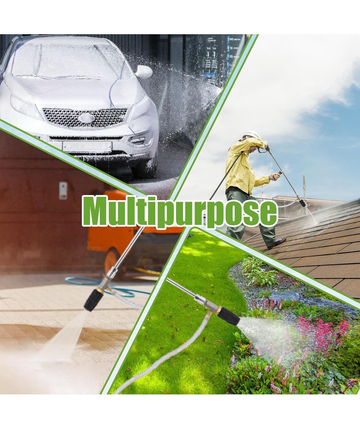 Upgraded Adjustable Pressure Washer Long Range Nozzle Kit.4-4.5 GPM. Spraying…