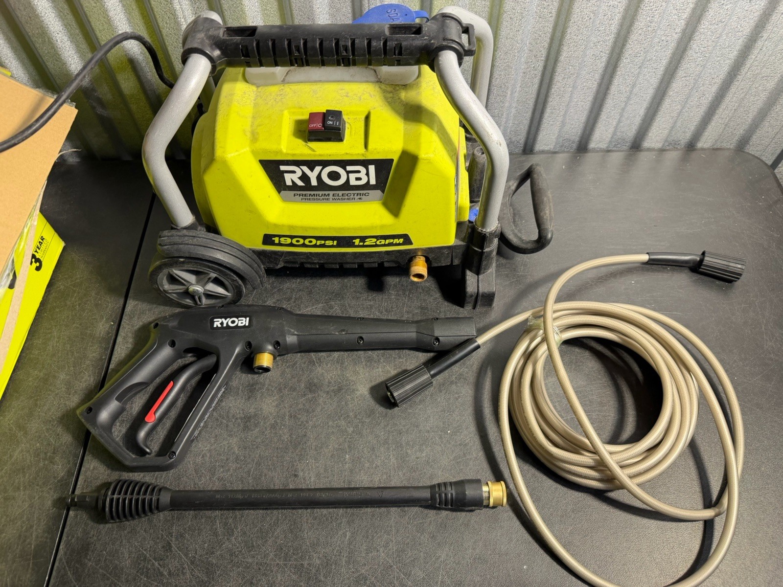 RYOBI 1900 PSI 1.2 GPM Electric Pressure Washer RY1419MT Used Tested