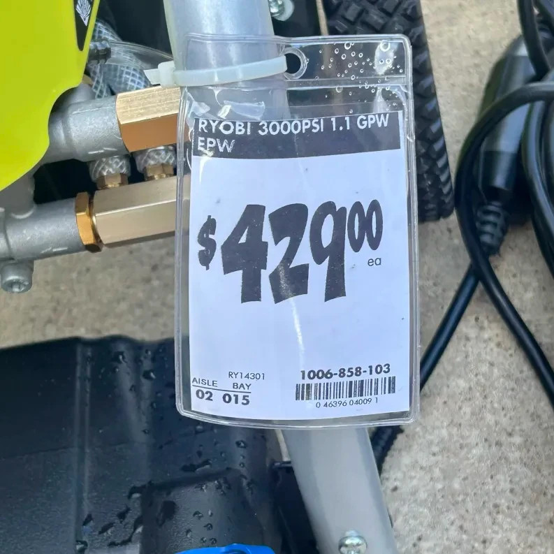 RYOBI 3000 PSI 1.1 GPM BRUSHLESS ELECTRIC PRESSURE WASHER RY143011 – UNIT ONLY