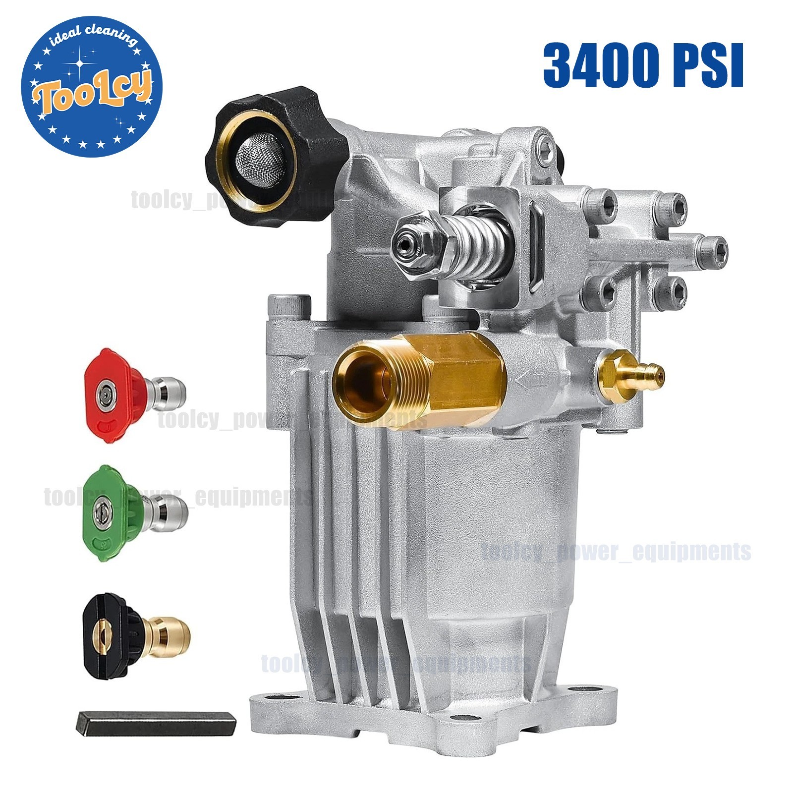 TOOLCY 3400 PSI 3/4″ Shaft Pressure Washer Pump Horizontal 2.5 GPM