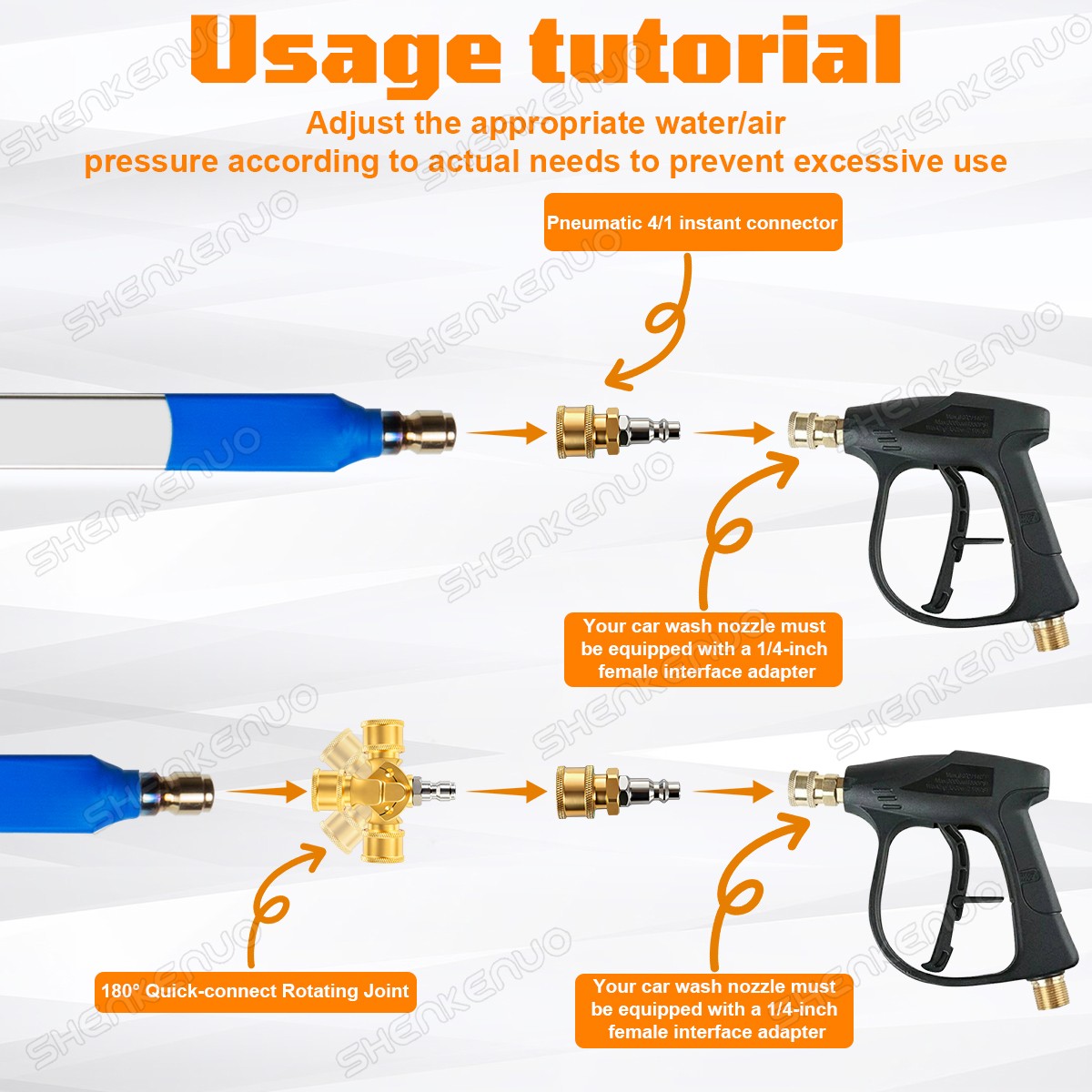 60cm/23.62in Radiator Cleaning Wand – Over 4500PSI Portable Pressure Washer Tool