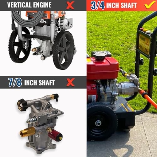 3/4″ Shaft Horizontal Pressure Washer Pump 3400 PSI 2.5 GPM Replacement for Powe