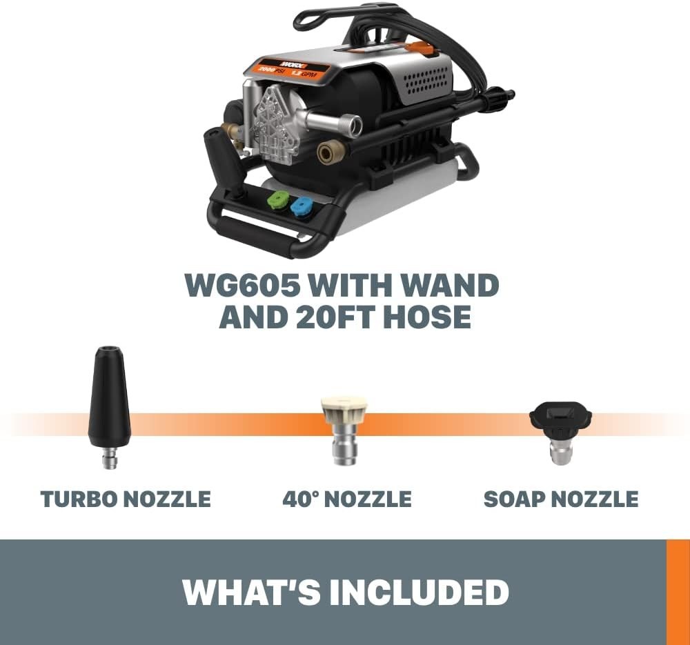 13 Amp Electric Pressure Washer with 3 Nozzles 1800 PSI