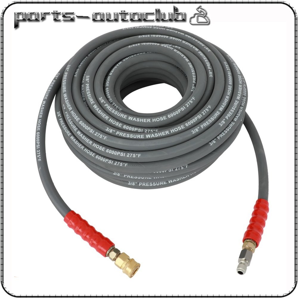 Hot Water Pressure Washer Hose 3/8″ x 6000 psi 2-Braid R2 Gray 100ft