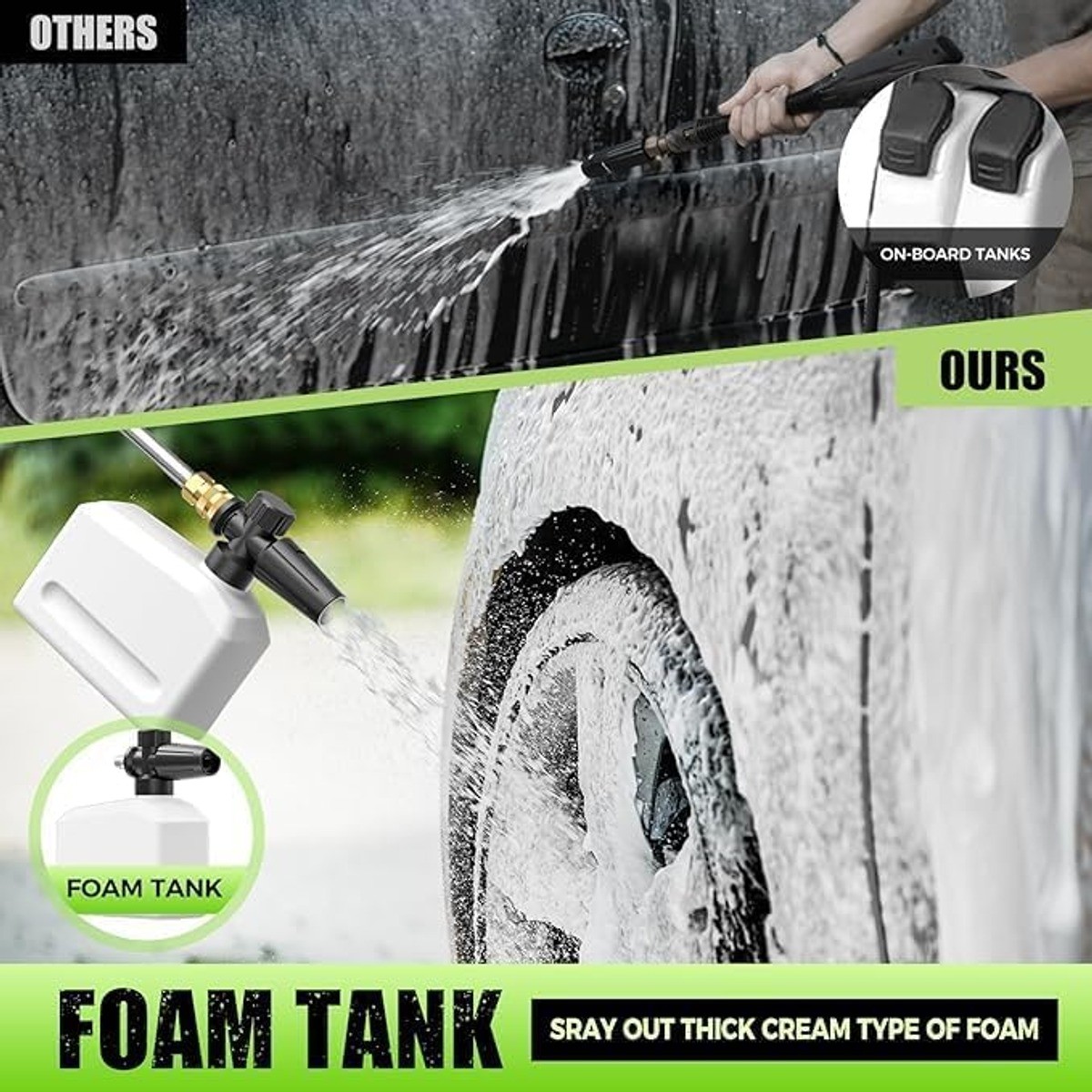 Electric Pressure Washer Spray Gun Wand Hoses 4-Nozzle Tips Foam Cannon Open Box