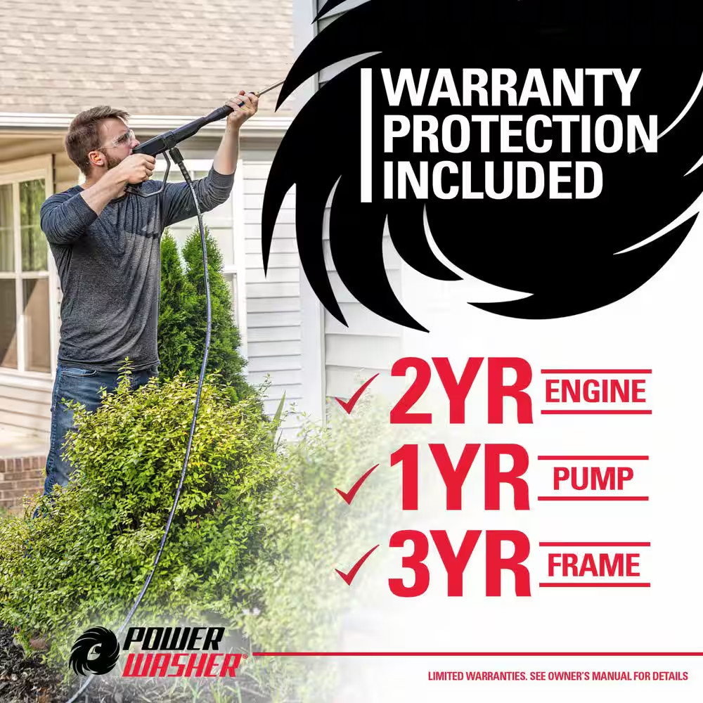 2900 PSI 2.4 GPM Gas Pressure Washer, Maintenance-Free Pump, Reliable Residentia