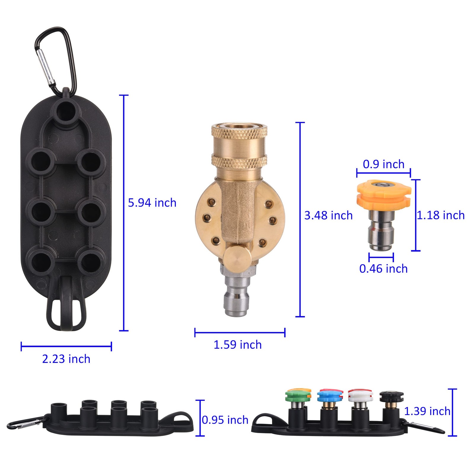 Pressure Washer Pivoting Coupler Kit, 240 Degree Rotation, Pressure Washer