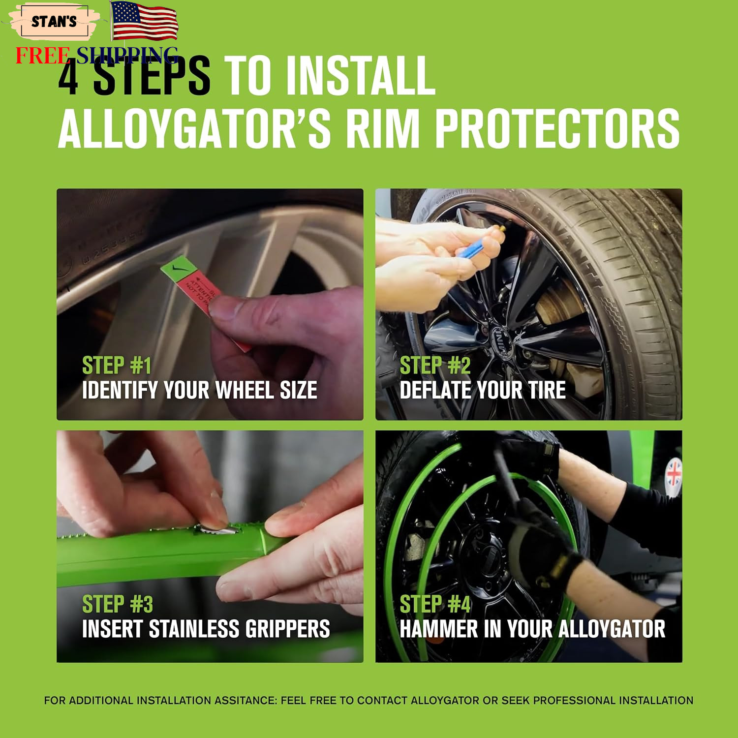 AlloyGator Red Rim Protector for Car Wheels (Fits 12-24″ Wheel Diameter) – Pack