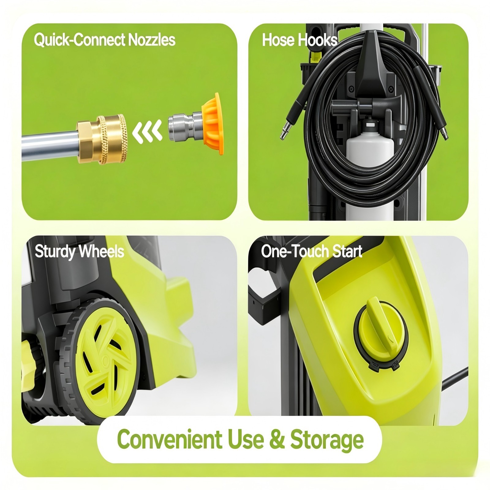 Pressure Washer 4200PSI 3.6GPM, Foam Cannon, Stainless Steel Lance, for Car