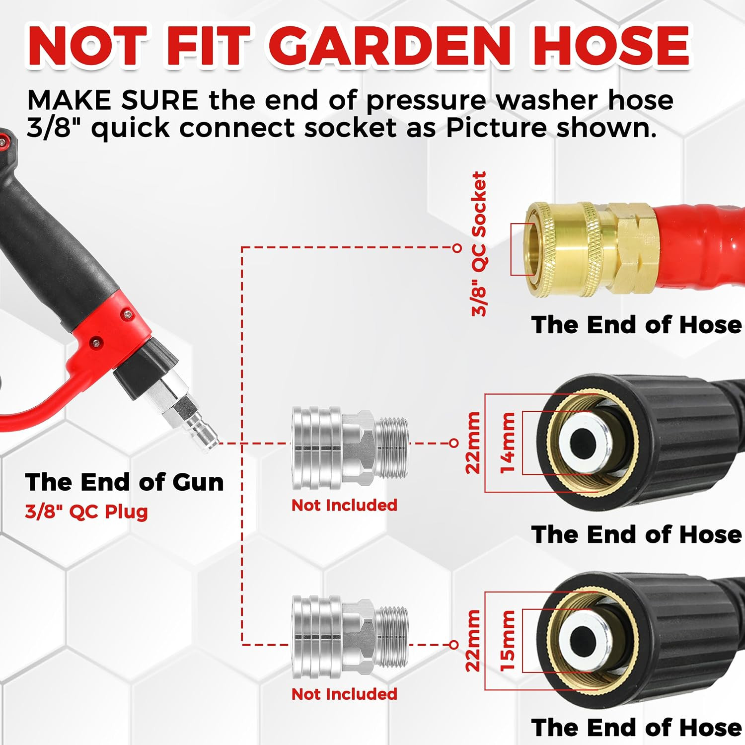 Tool Daily Pressure Washer Gun with 3/8” Swivel Quick Connector, Replacement Wan