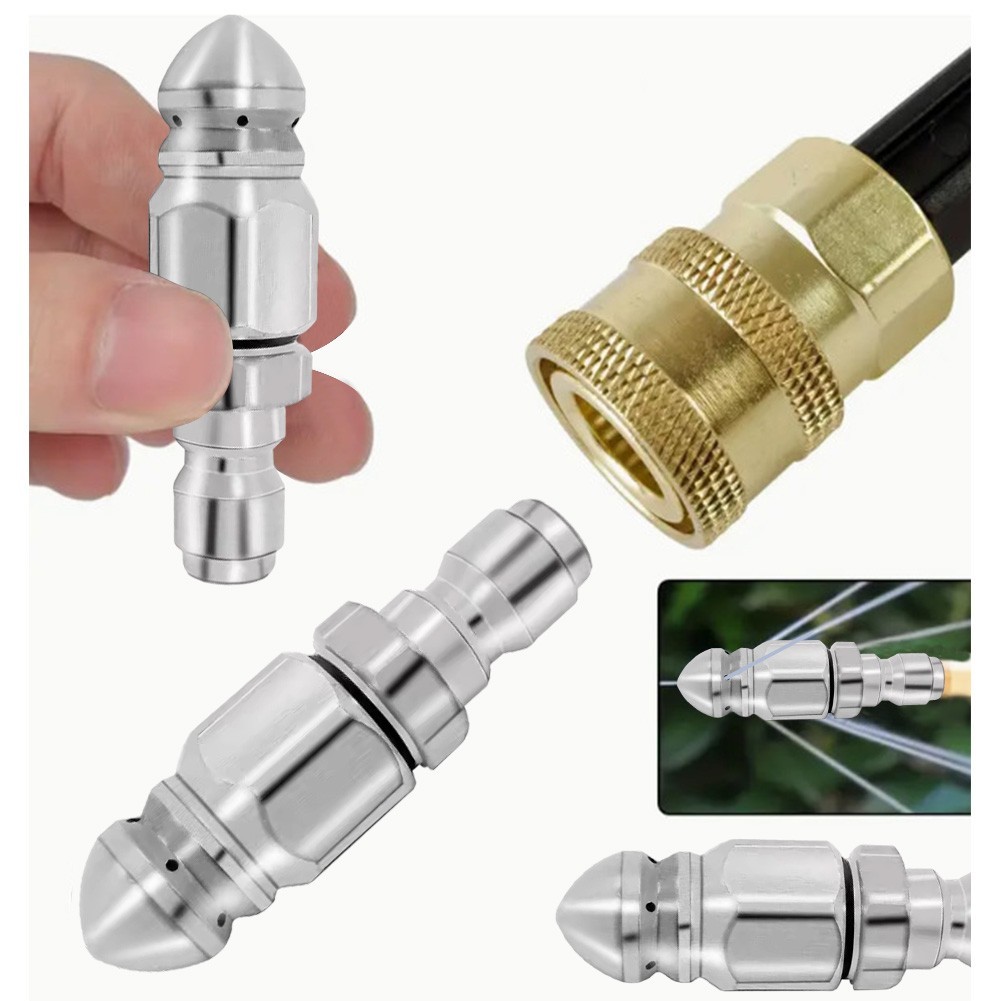 Stainless Steel Sewer Jetting Nozzle 5000 PSI 38 Inch Drain for Cleaning Kit 2