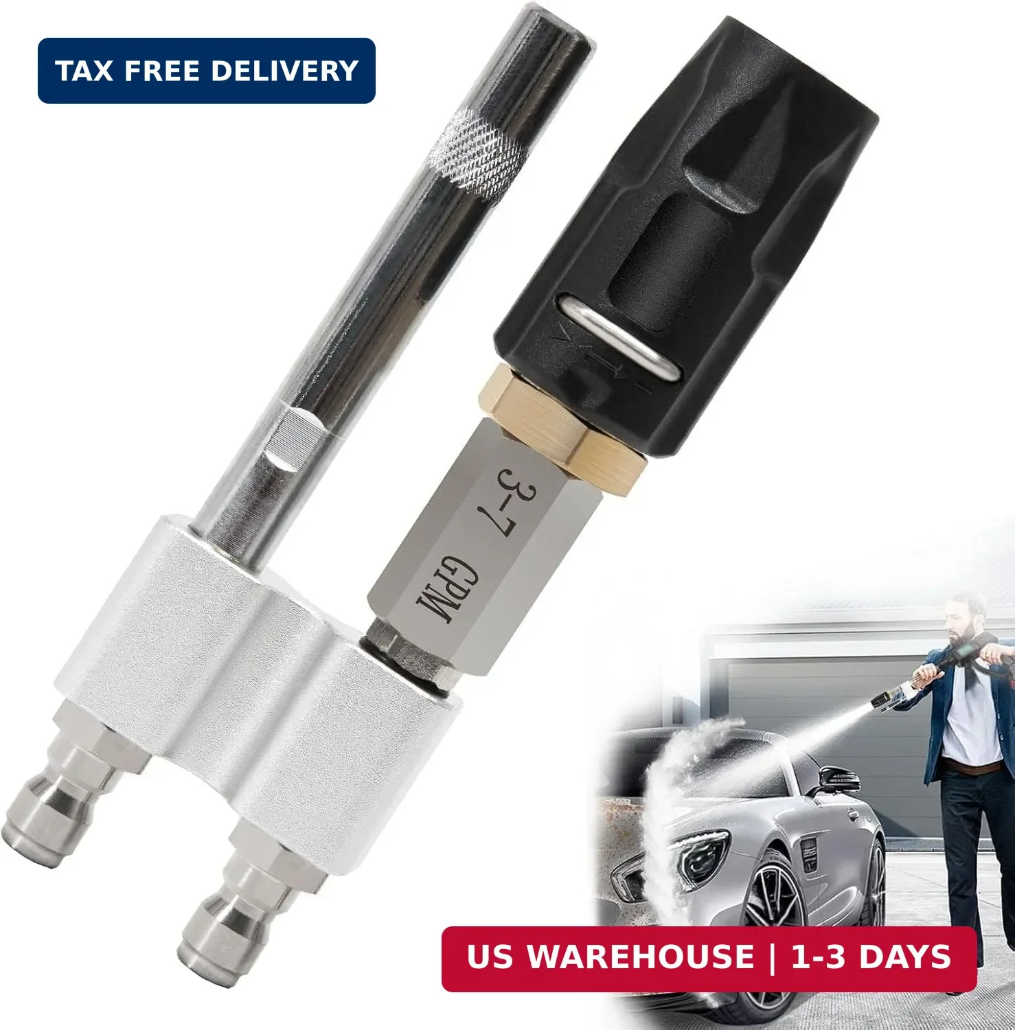 Shooter Tip M5 Twist Nozzle for Pressure Washer, 3-7 GPM, Adjustable Long Range