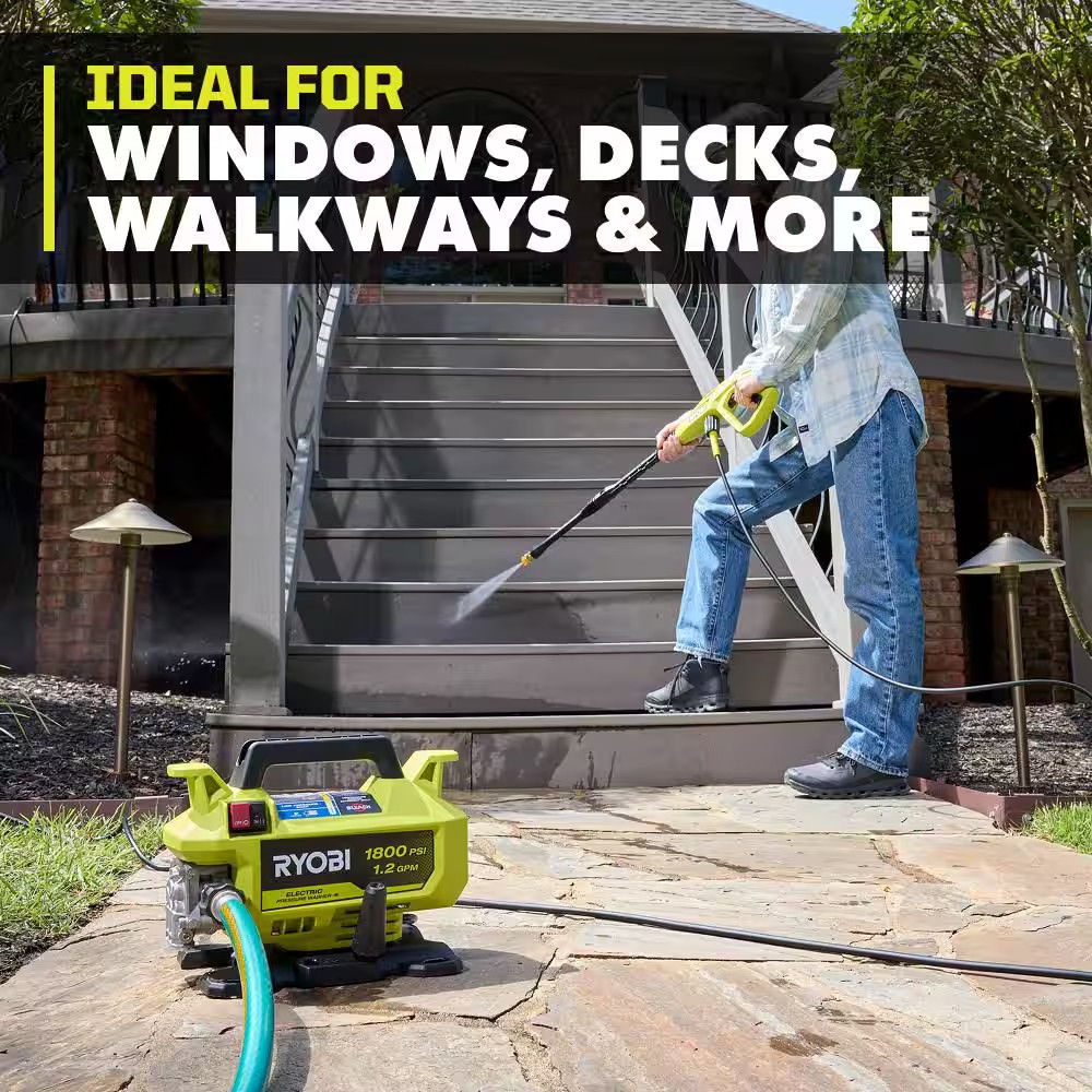 1800 PSI 1.2 GPM Cold Water Corded Electric Pressure Washer with Premium Foam Bl