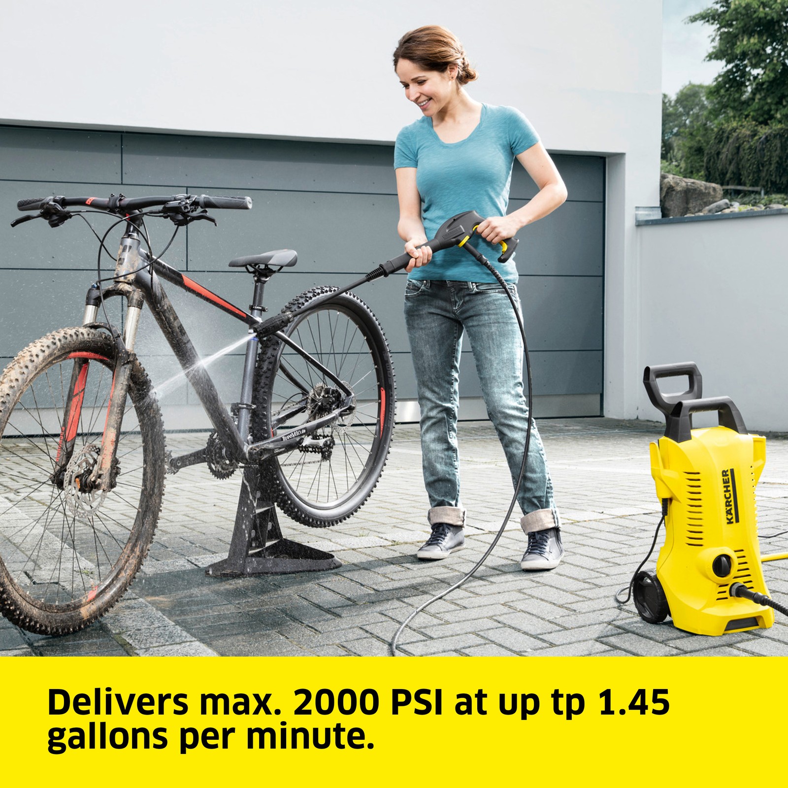 Karcher K 2 Power Control 2000 Max PSI Pressure Washer with 2 Spray Wands 1.45 G