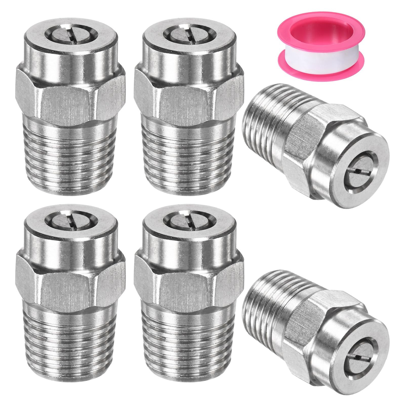6 PCS Pressure Washer Surface Clean Tips 40 Degree 1/4 NPT 1mm Orifice