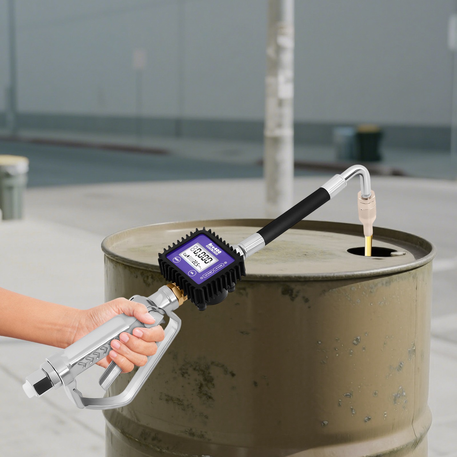 Digital Oil Control Valve Meter Nozzle Pneumatic Oil Gun with 1/2in NPT Inlet