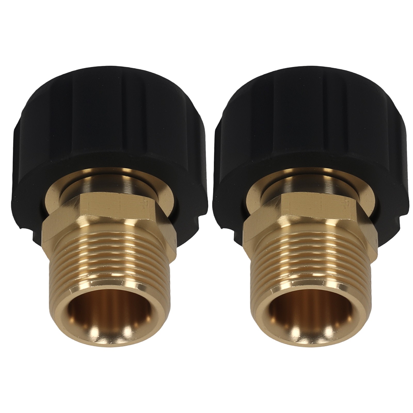 Pressure Washer Coupler Brass M22 15mm Female to M22 14mm Male 5000PSI 2PCS