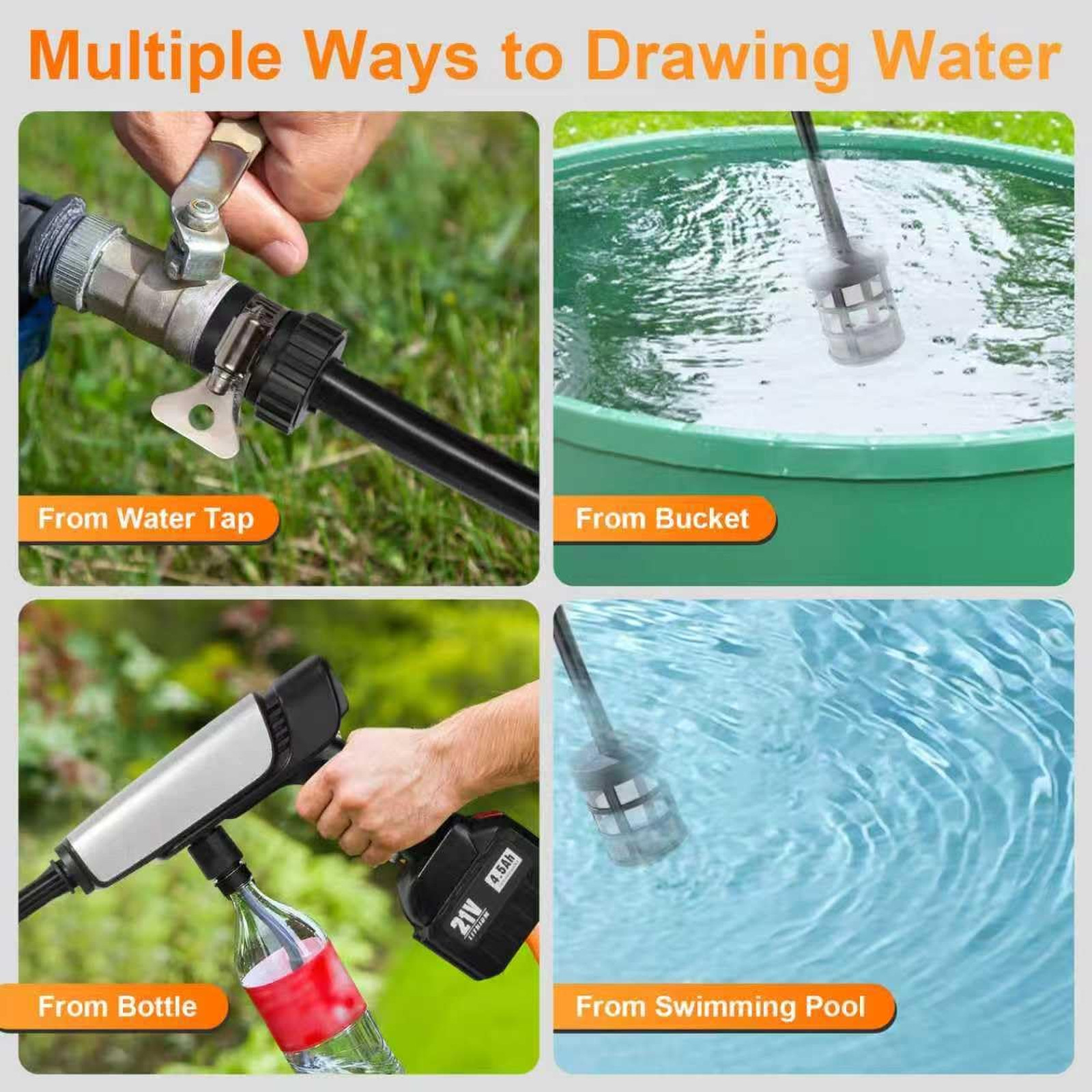 Cordless Pressure Washer Battery Powered,Portable Power Washer with 2pcs 4.5Ah