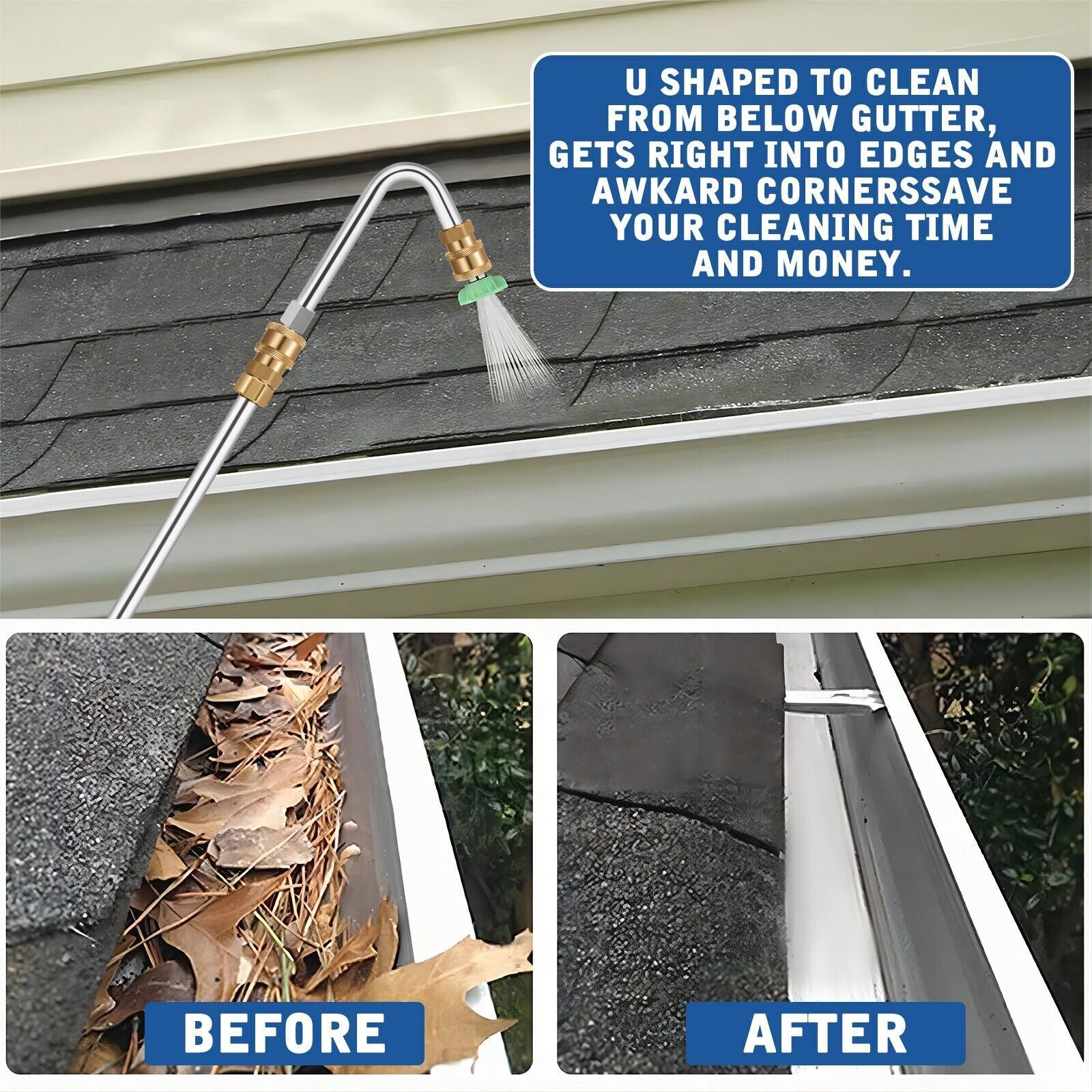 High Pressure Washer Extension Wand Replace Lance Gutter Cleaner Nozzles 4000PSI