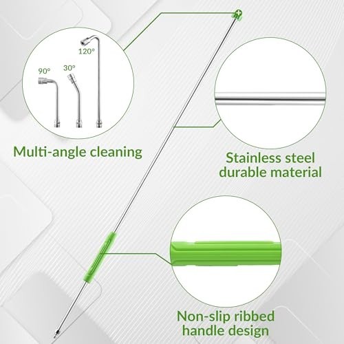 120″ Stainless Steel Pressure Washer Extension Wand, 5 Nozzle Tips, 4000 PSI