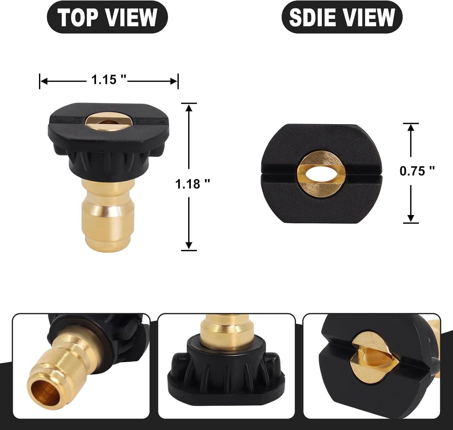 Up to 4000 PSI Pressure Washer Nozzles, 6-Pack 65-Degree Stainless Steel Tips