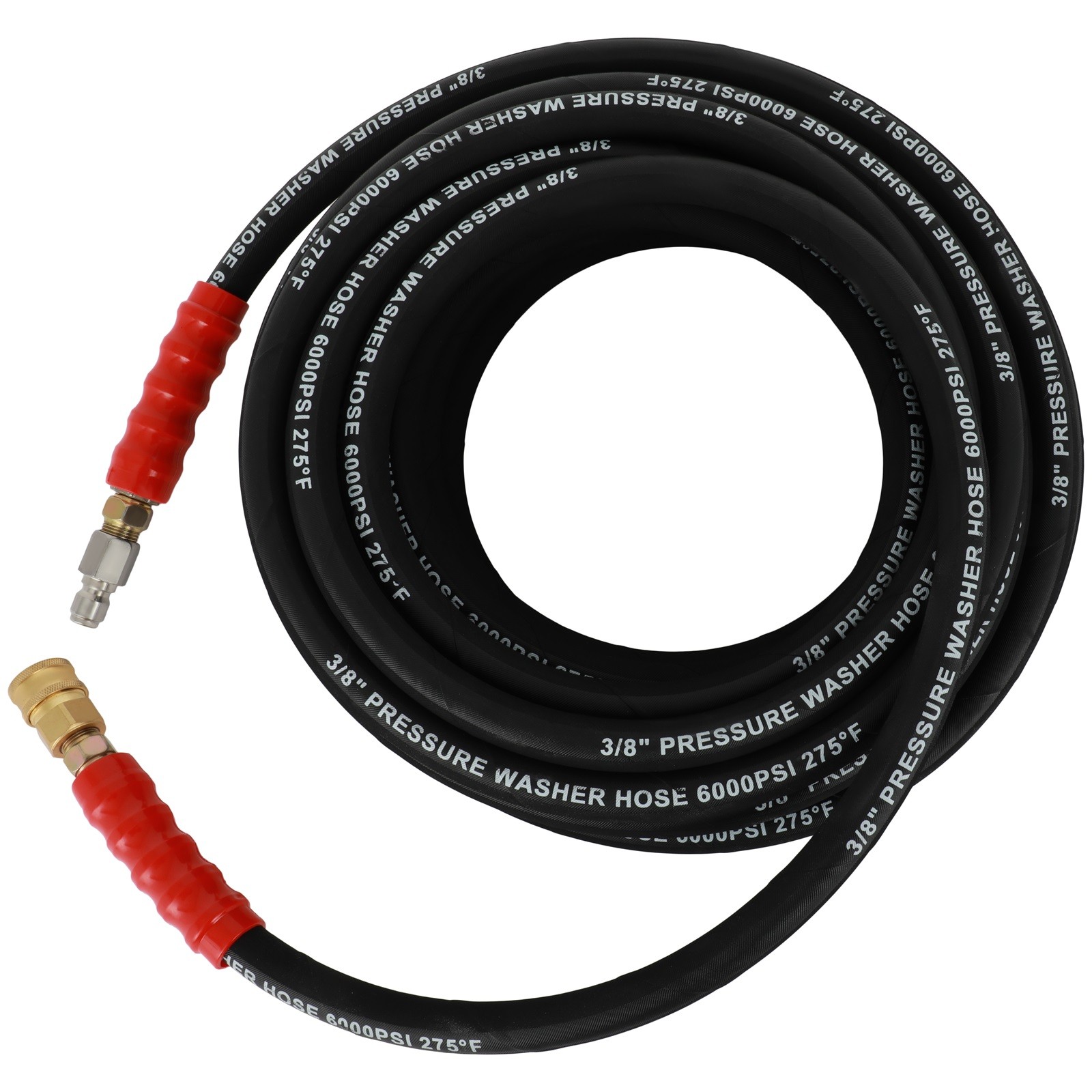50ft 3/8″ 6000 PSI Pressure Washer Hose Black Non-Marking R2 Rating