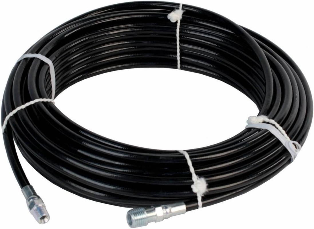 4800 PSI 1/8In. X 100Ft. Thermoplastic Black Sewer Jetter Hose with 1/8In. MPT S