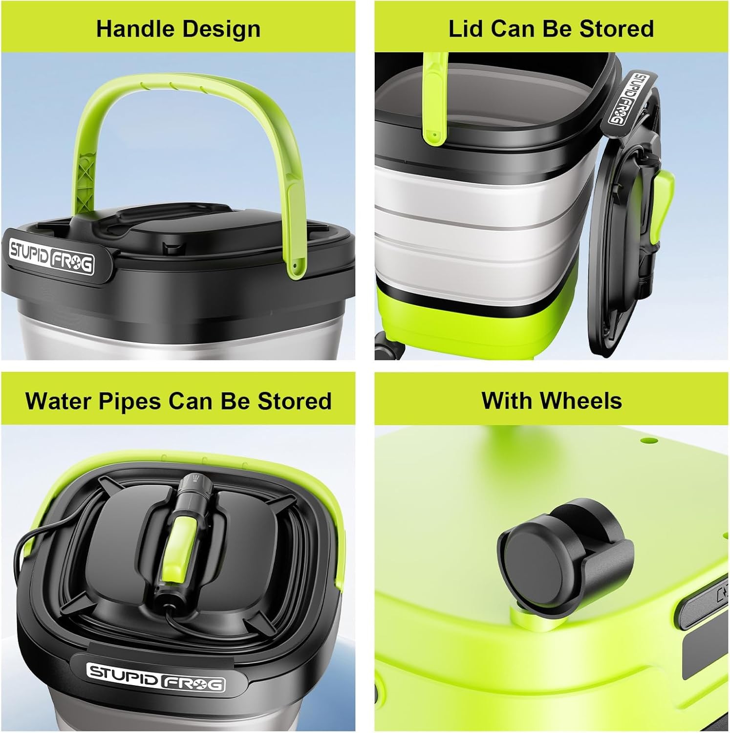 Cordless Portable Pressure Washer, 12L Tank, 4 Nozzles, Battery-Powered Cleaning