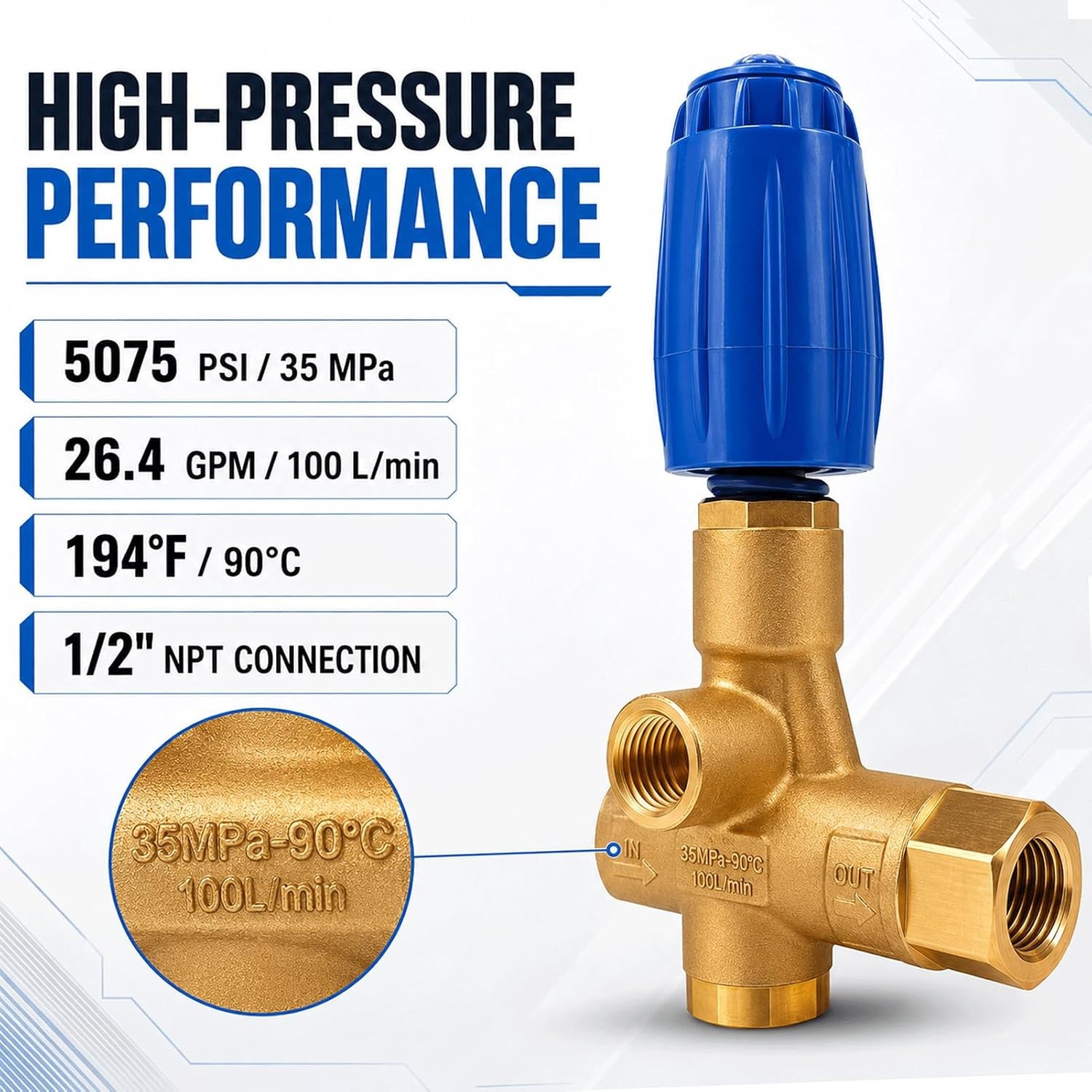 V.B 85/310 Unloader Valve Pressure Washer Pump/Knob for PA AR Comet Cat BE, S695