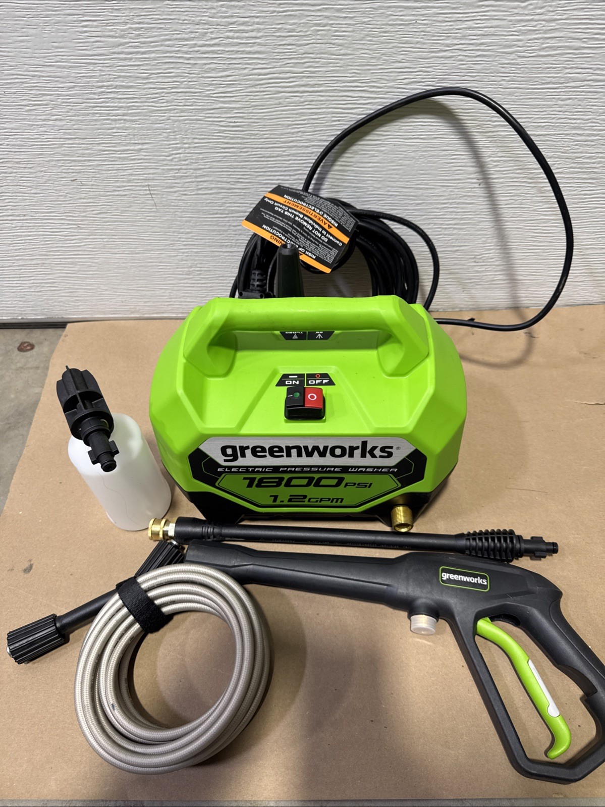 Greenworks 1800 PSI 1.2 GPM Compact Electric Pressure Washer GPW1800