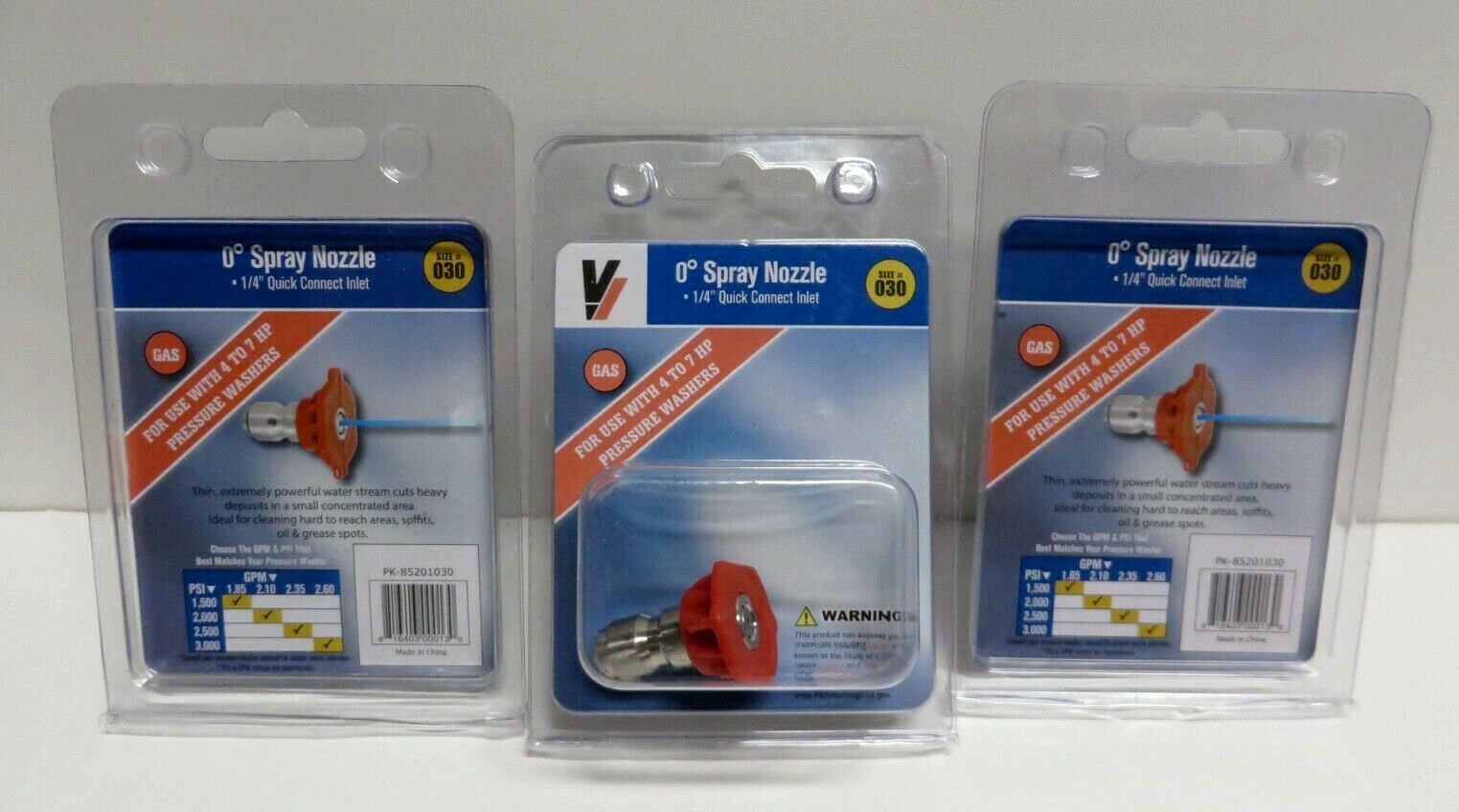 Valley Industries 1/4″ Quick Connect Spray Tip Nozzle 0 Degree Size 030 (3 pk)