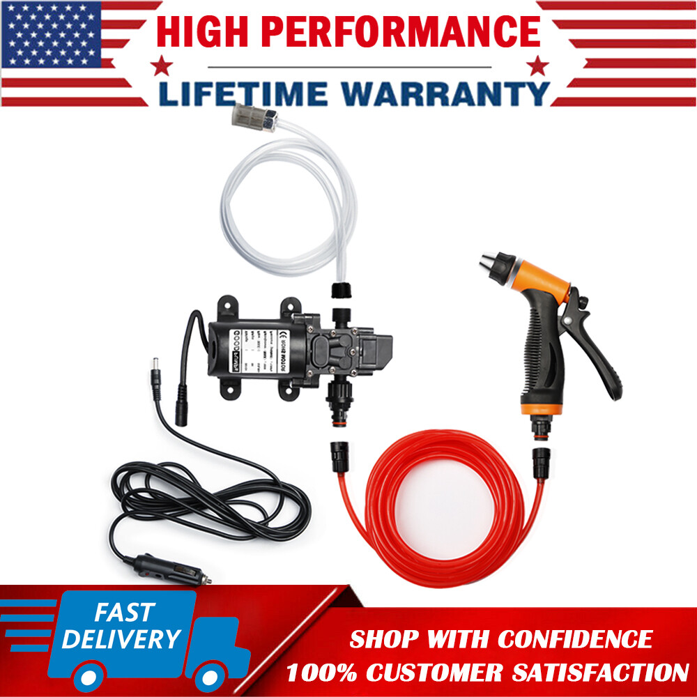 12V High Pressure Water Pump Gun Car Washer Portable Wash Electric Self-Priming