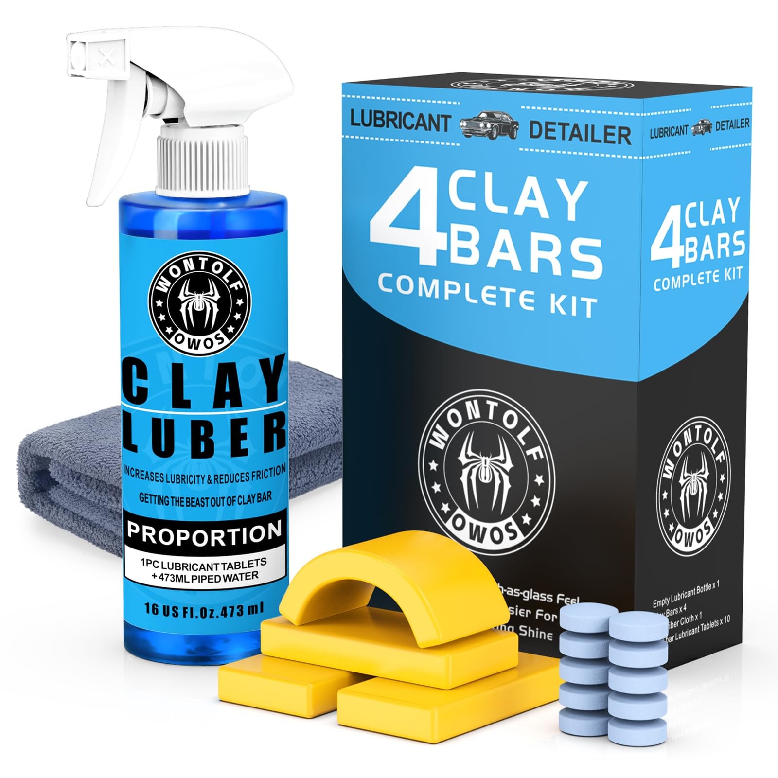 Wontolf Clay Bar Kit, Complete Bars Auto Detailing Luber CLAYLUB01