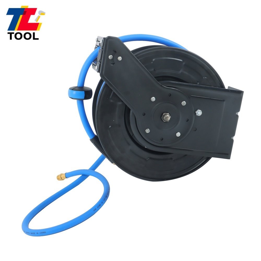 1/2in x 50ft Wall Mount Auto Rewind Retractable Reel 300PSI Flexible Hybrid Hose