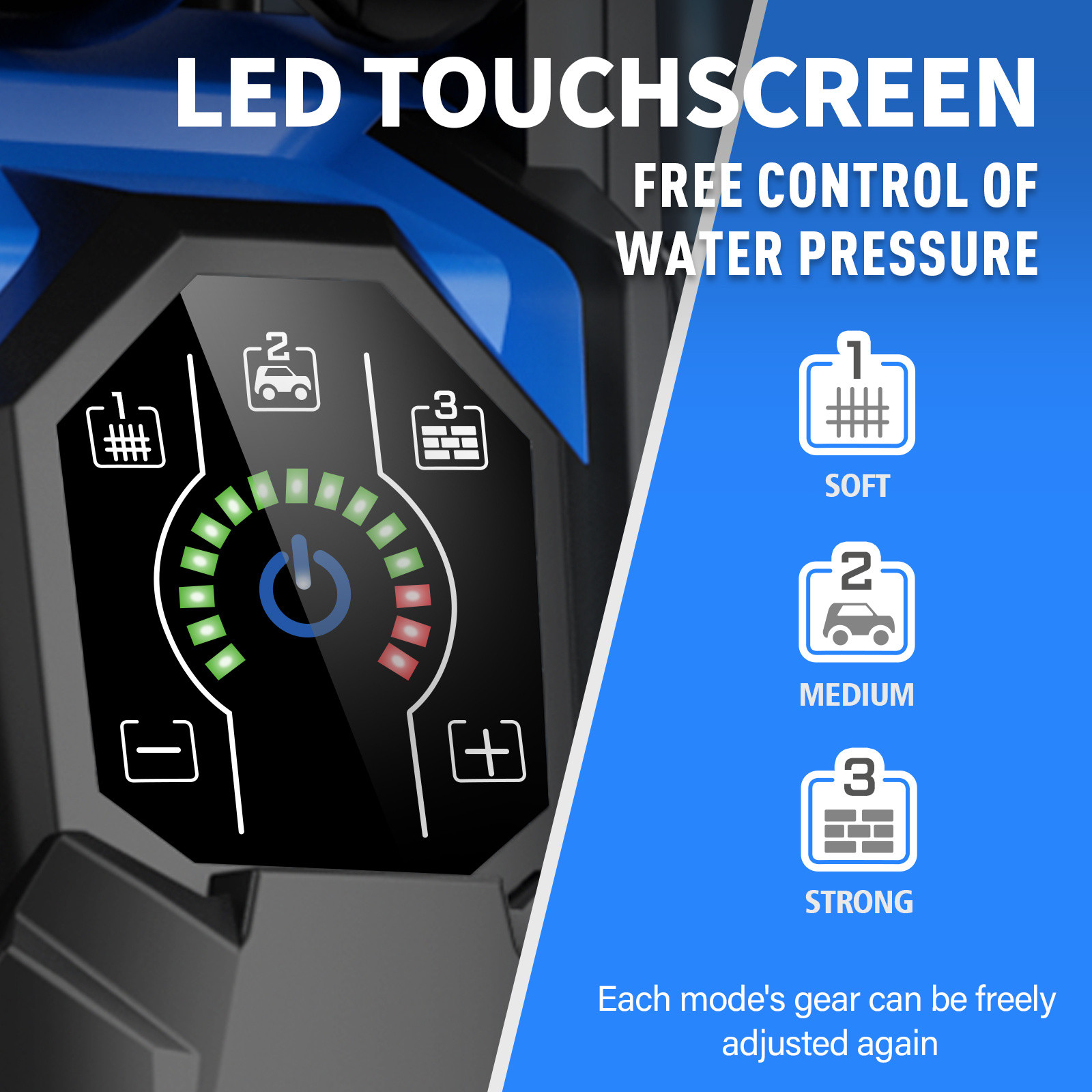 Electric Pressure Washer 5000PSI 3.4GPM with Adj-15-Level Touch Screen