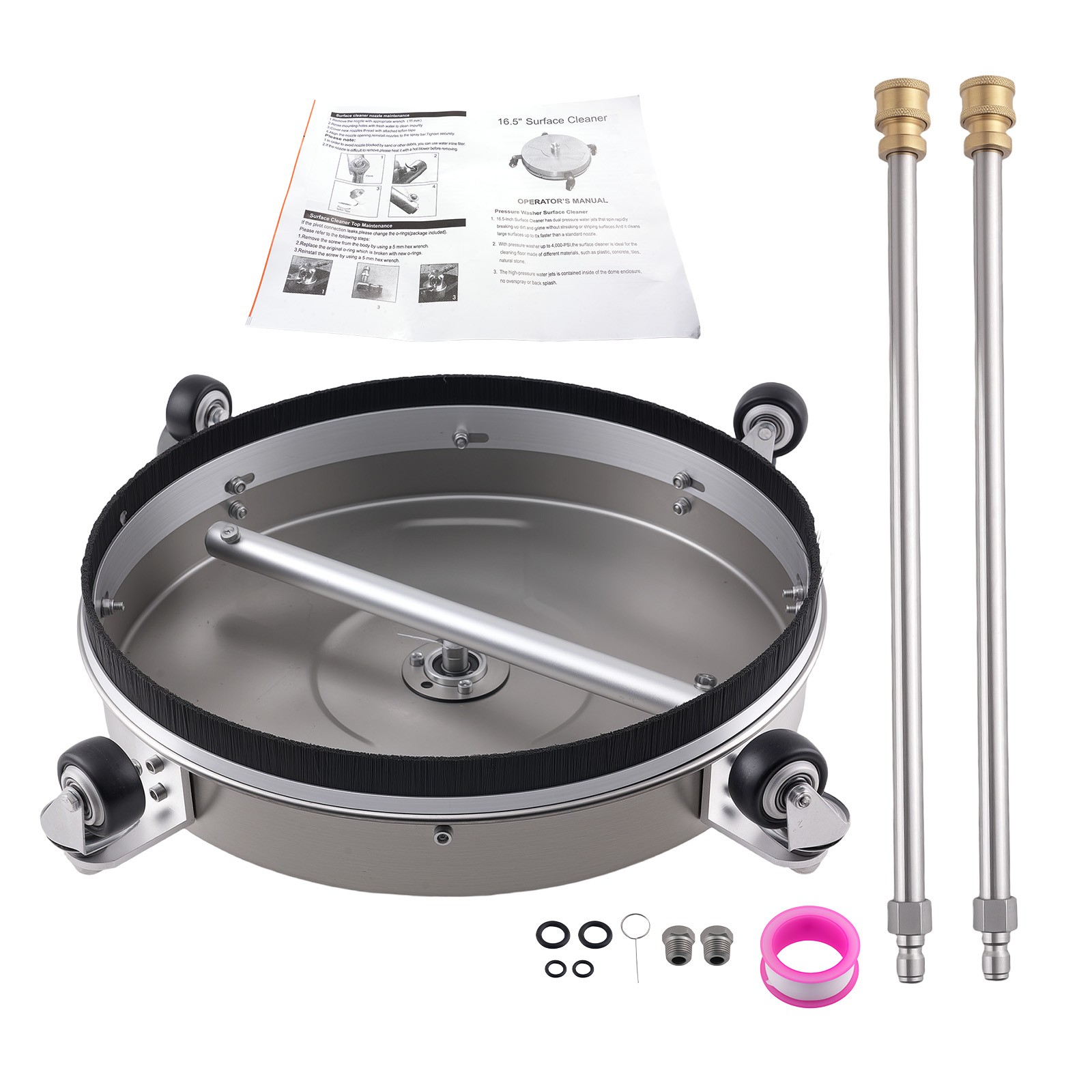 16.5″ Pressure Washer Surface Cleaner 4200 PSI with 4 Rubber Wheels