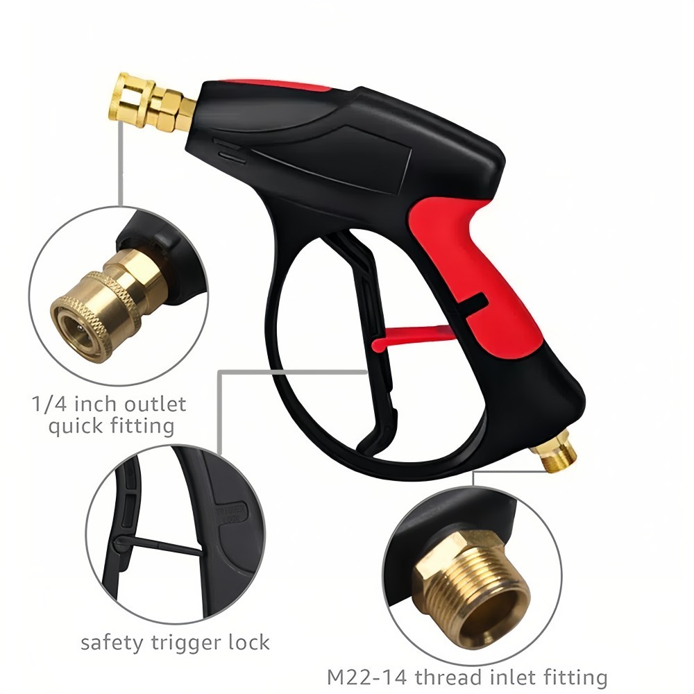 Pressure Washer Gun & Foam Cannon Bottle 1/4″ Quick Connector Nozzle & 29FT Hose