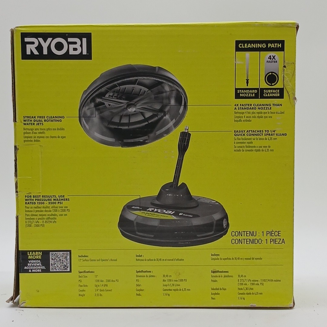 RYOBI (RY31012) 12 inch 2,300 PSI Electric Pressure Washers Surface Cleaner New!