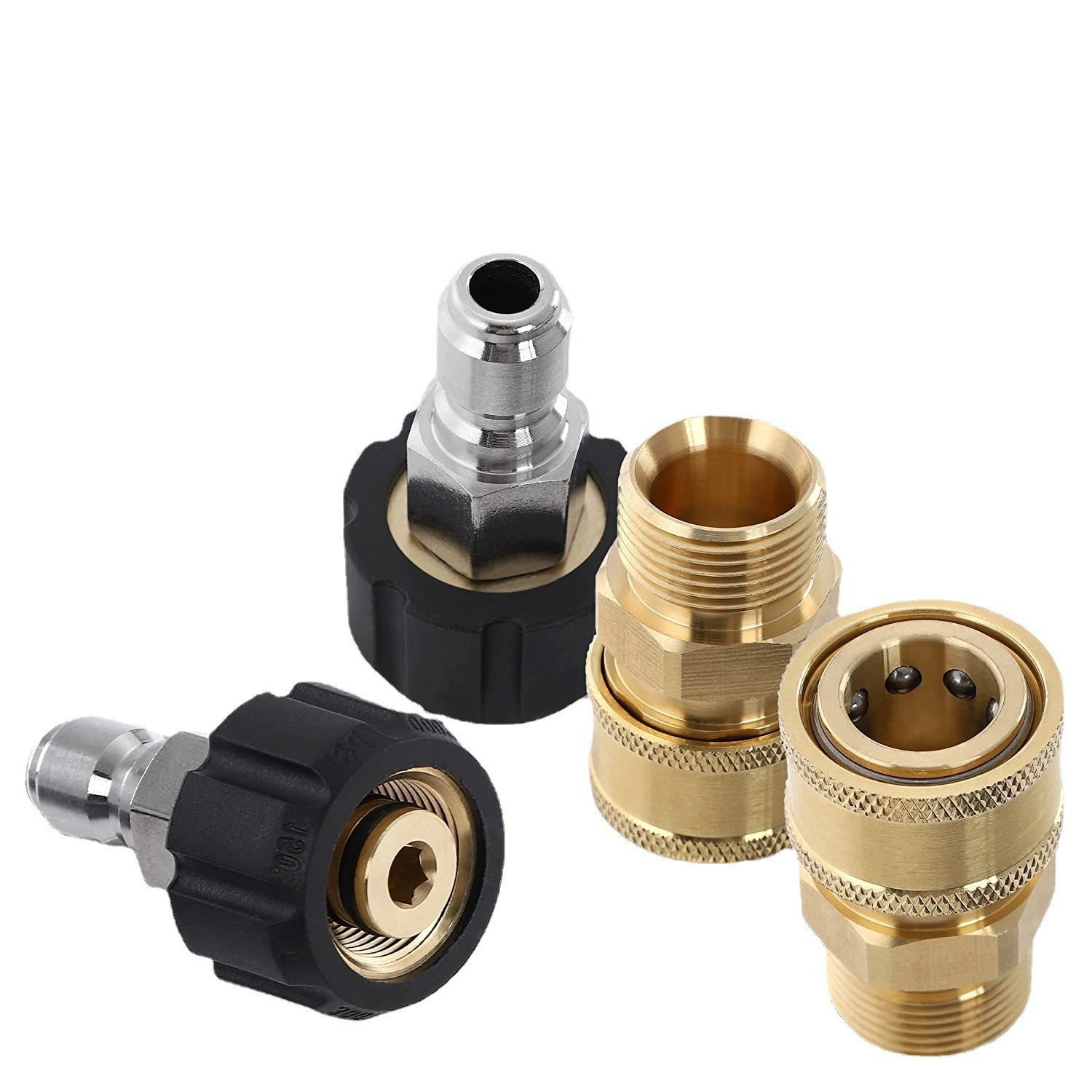 9Pc Pressure Washer Adapter Set Quick Disconnect Kit M22 Swivel to 3/8” Connect