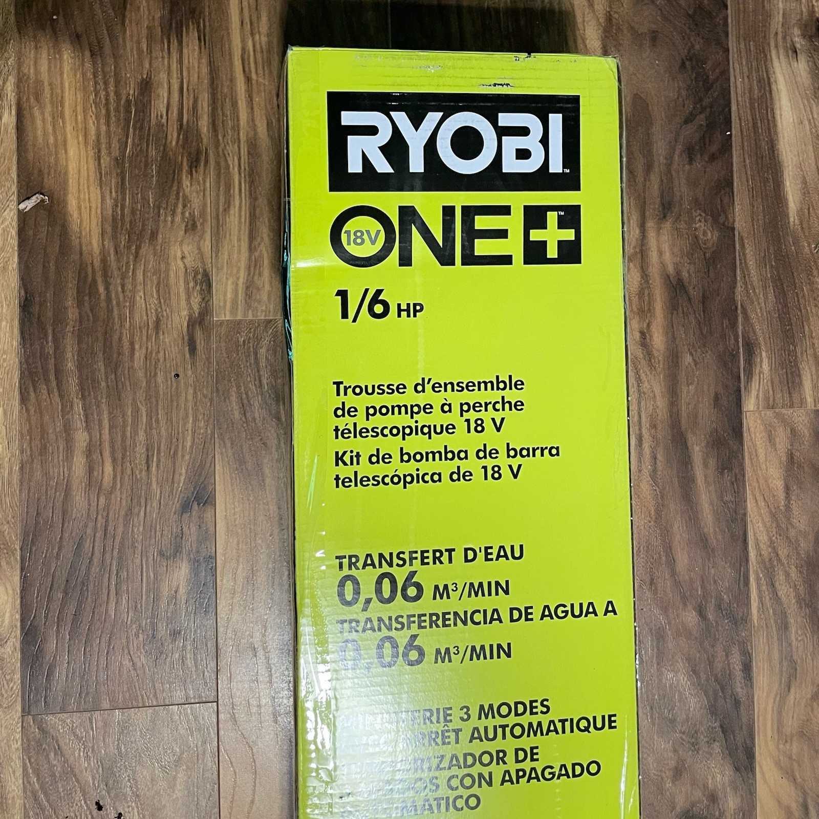 Ryobi ONE+ 18V Cordless 1/6 HP Telescoping Pole Pump 2.0 Ah Battery and Charger